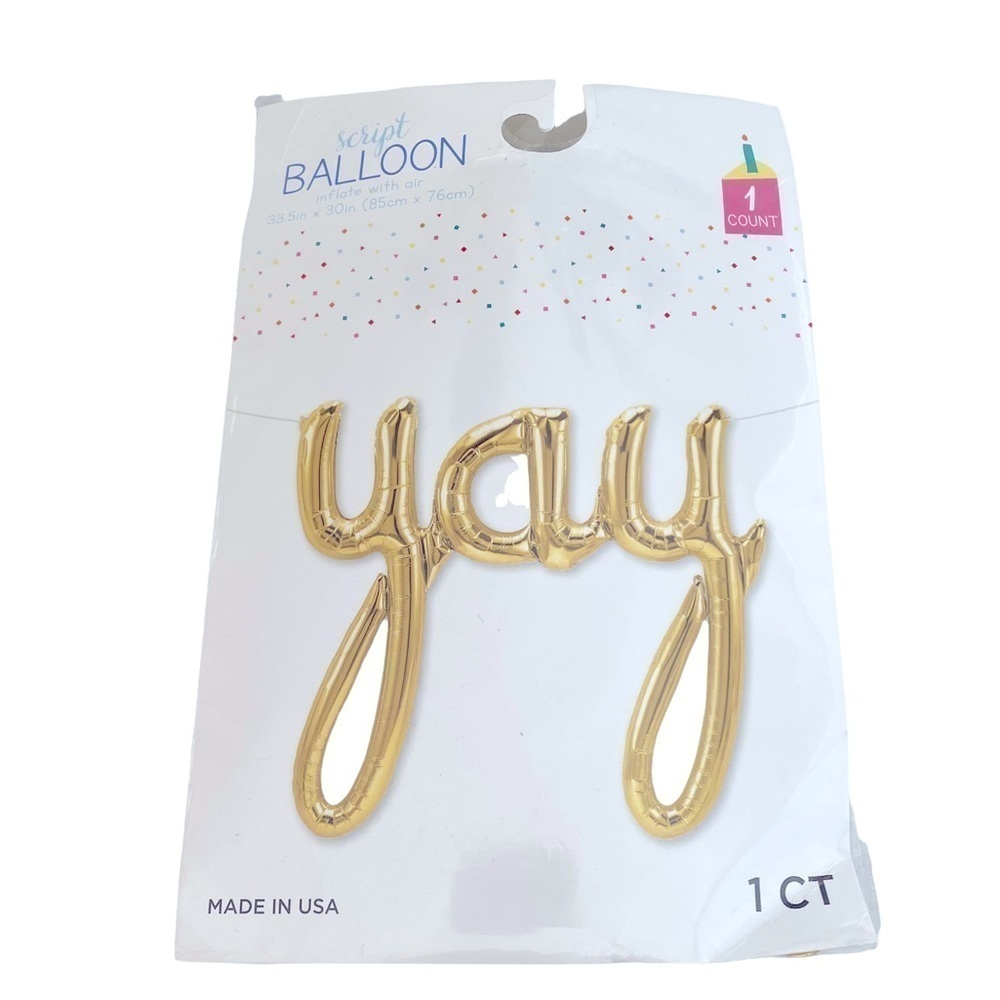 Target Gold Script Balloon “YAY” Party Graduation